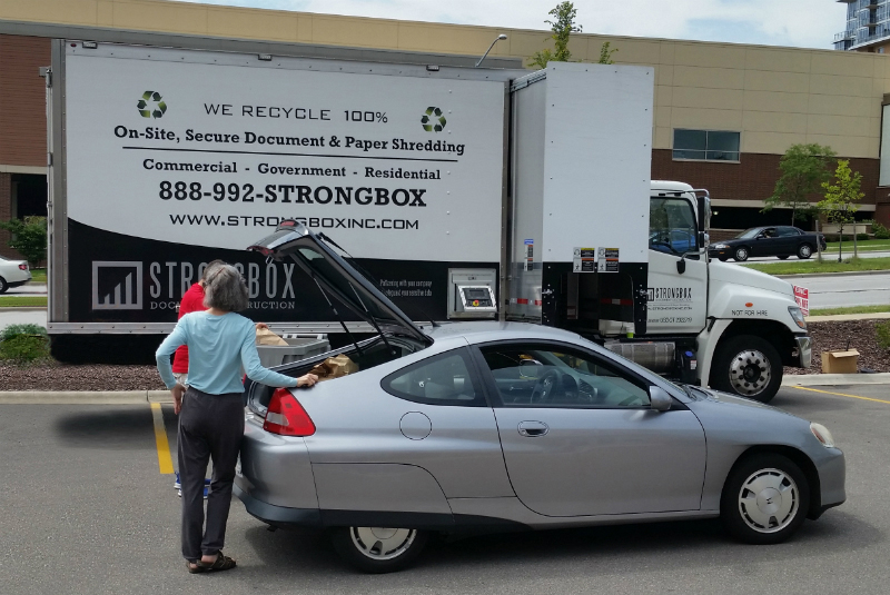 drop off paper shredding Strongbox Document Destruction